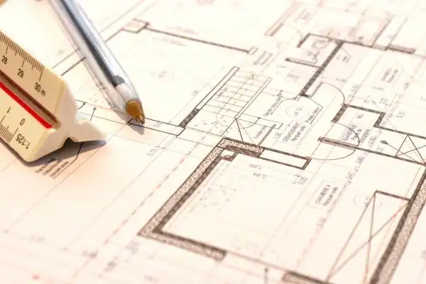 Image of architect Worcester drawings